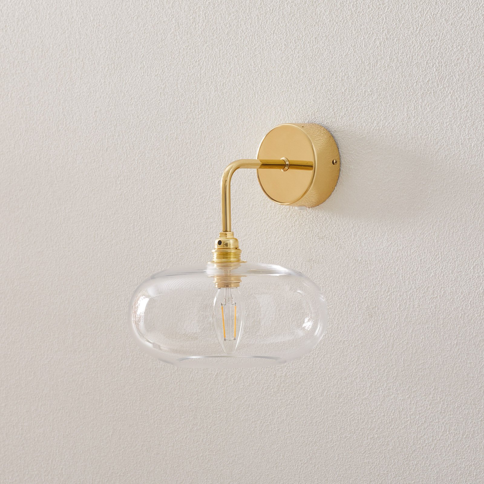 EBB & FLOW Horizon arm wall lamp gold/clear Ø 21 cm