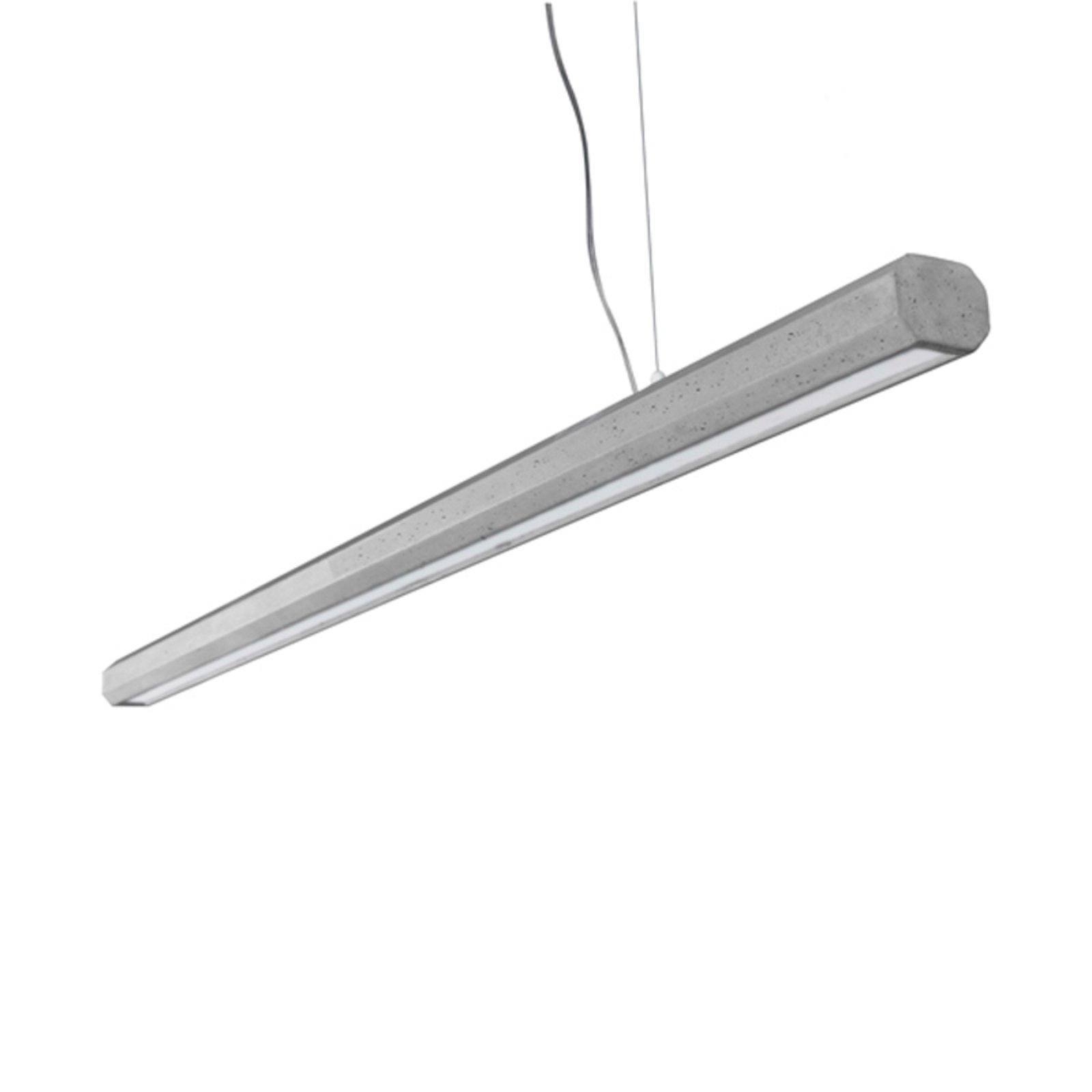 Lámpara colgante LED Materica Stick L, cemento, 100 cm