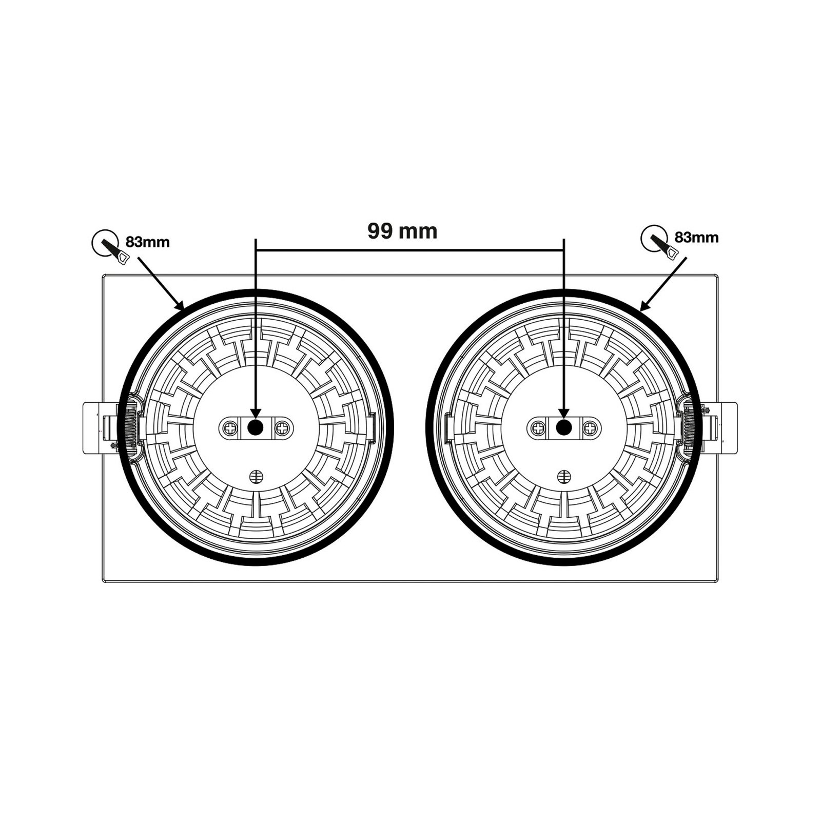 SLC DL04 Square X2 LED ugradna svjetiljka 3000K bijela