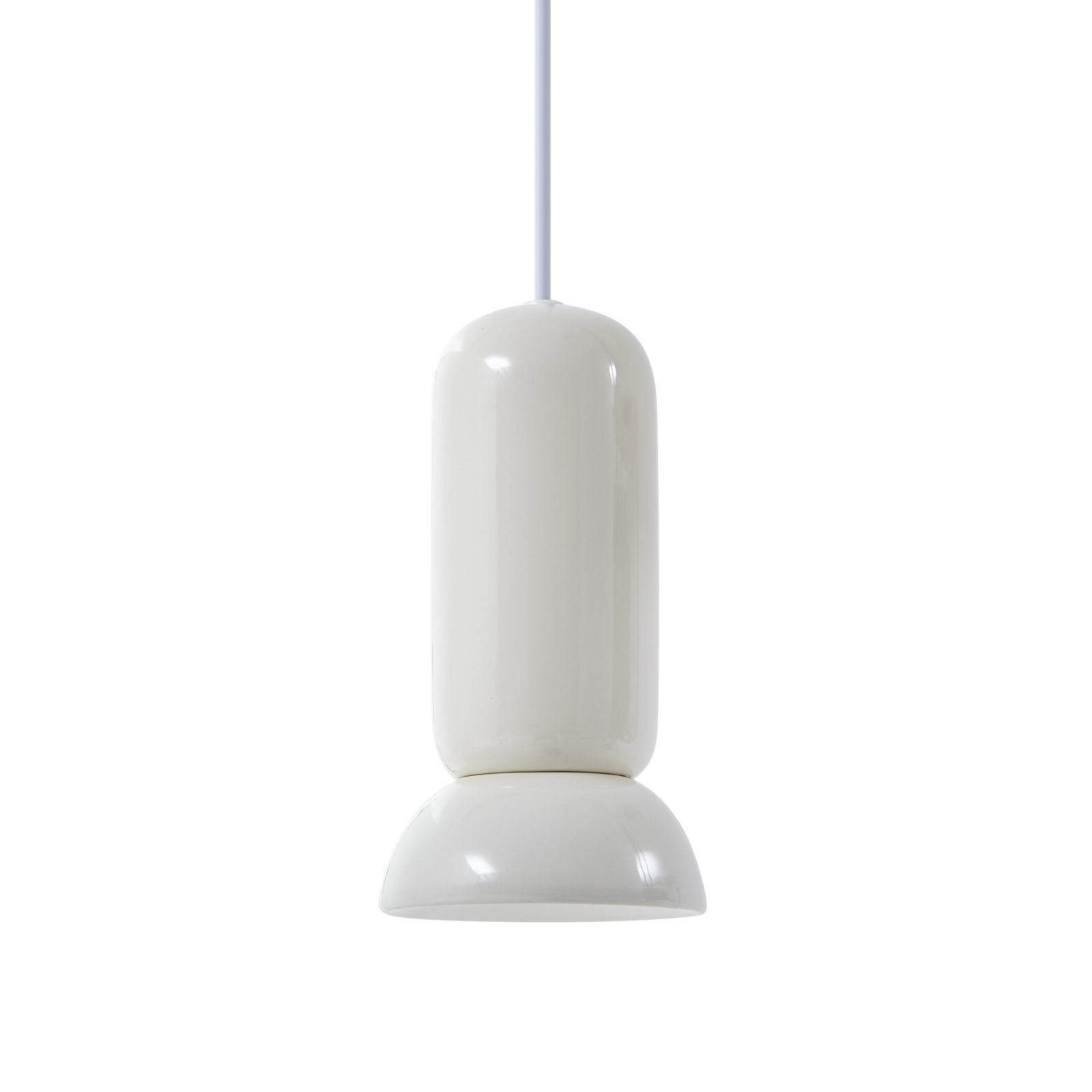 Lindby pendant light Kerimi, cream, 1-bulb