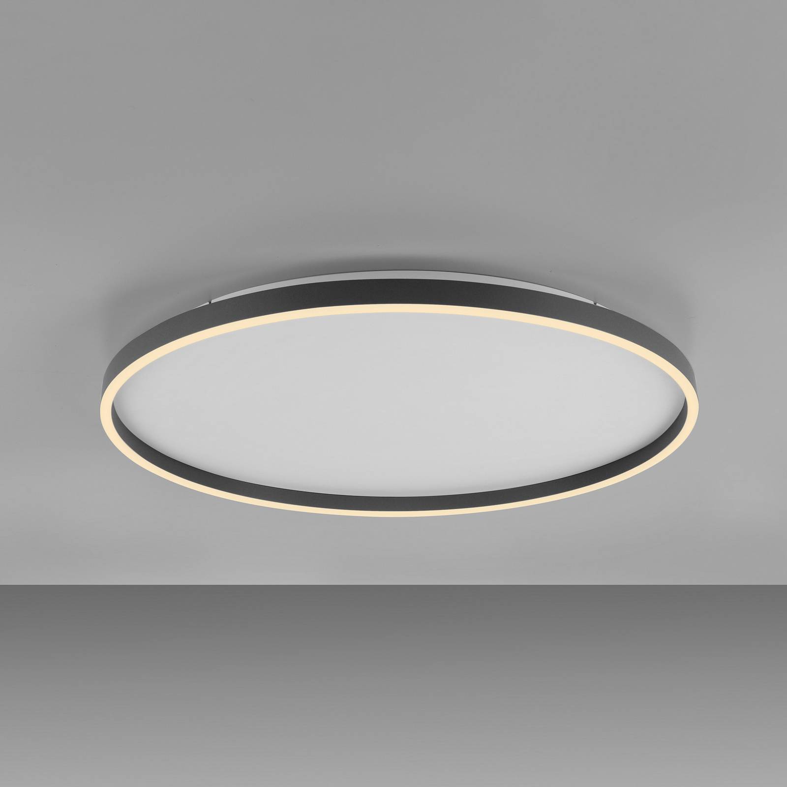 Lampa sufitowa LED Madlen, czarna, Ø 60 cm, aluminium, 3 000 K, ściemniana