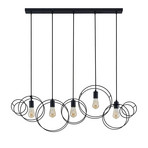 Andrik 5 Round Pendel Black - Lucande