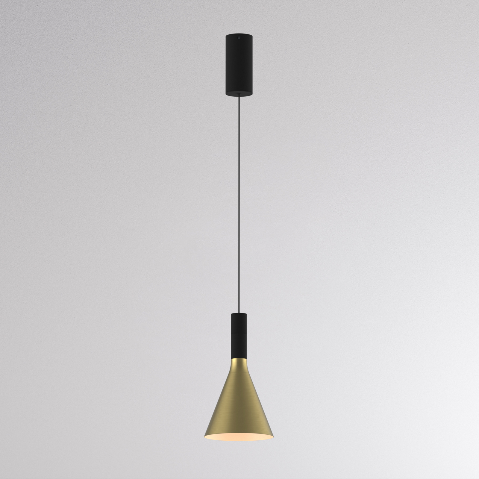 LORA I LED pendant light, brass, Ø 15 cm, dimmable, 40°, CCT