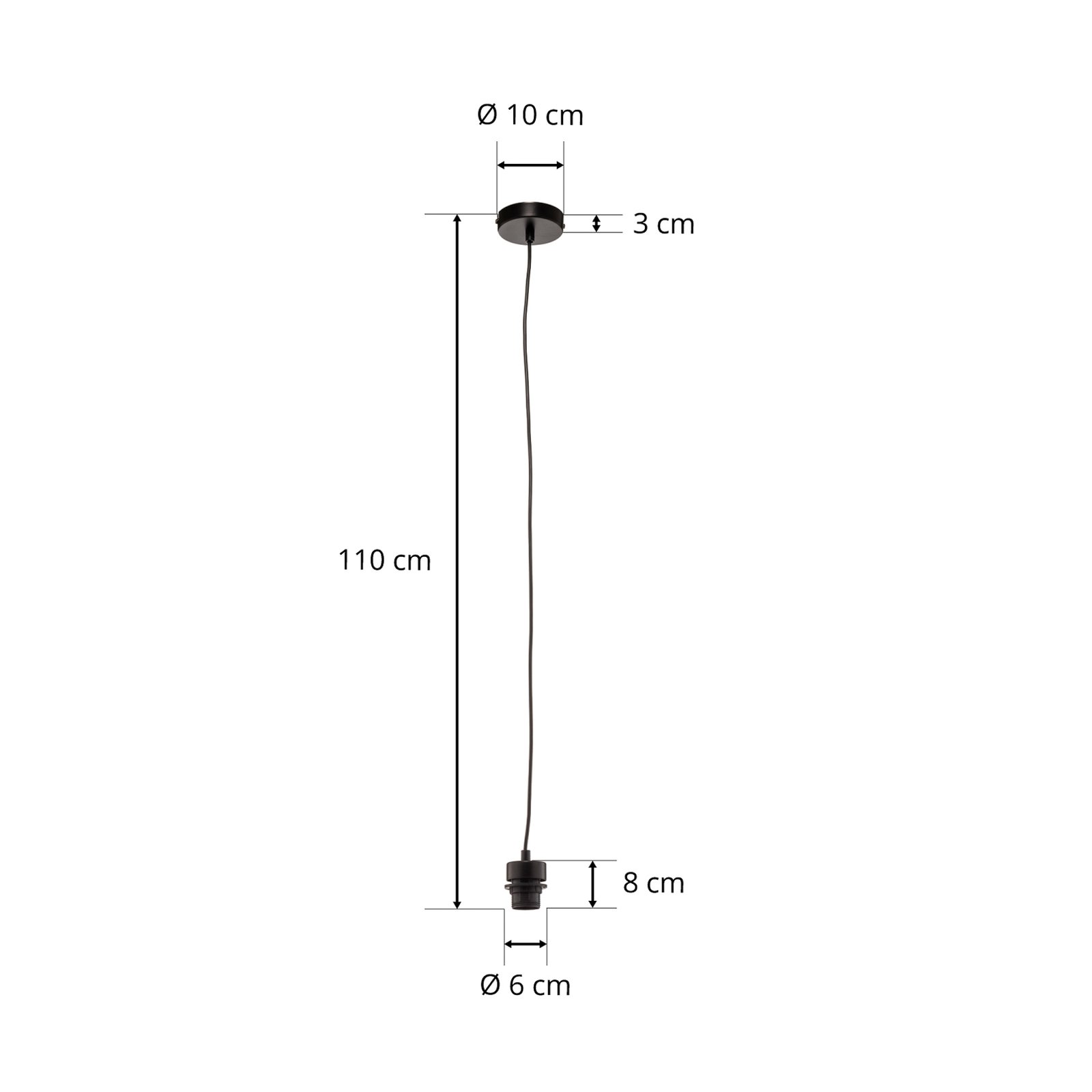 Suspension Arden sans abat-jour, 1xE27, noire