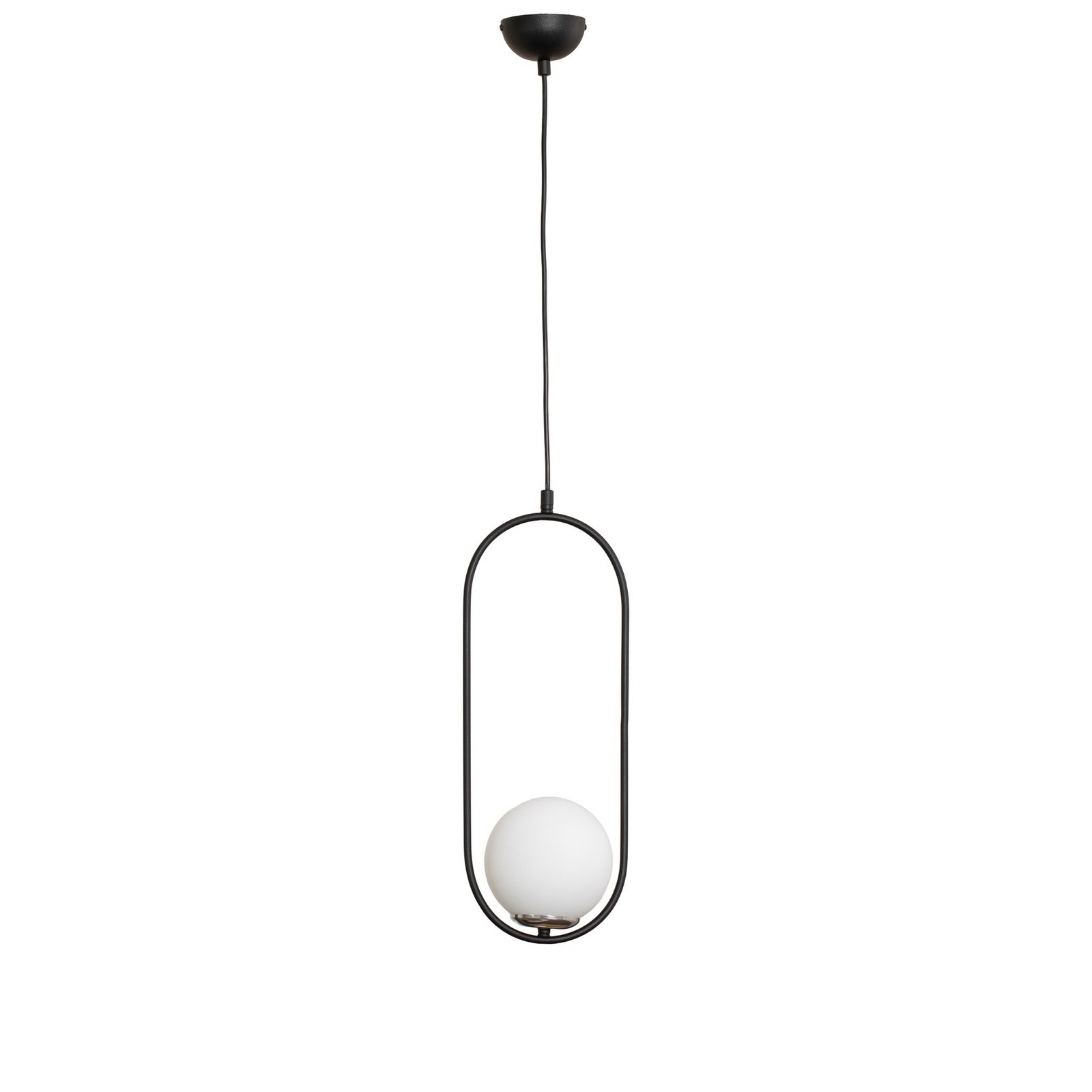 Mudoni pendant light, black/white, glass, metal, E27