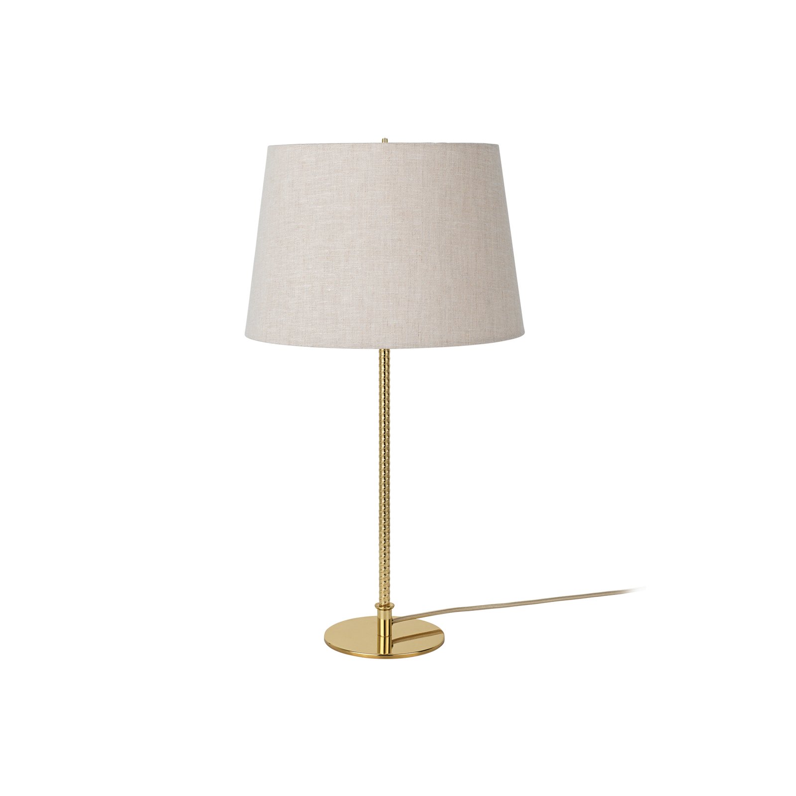 GUBI table lamp 9205, brass, Canvas lampshade, height 58 cm