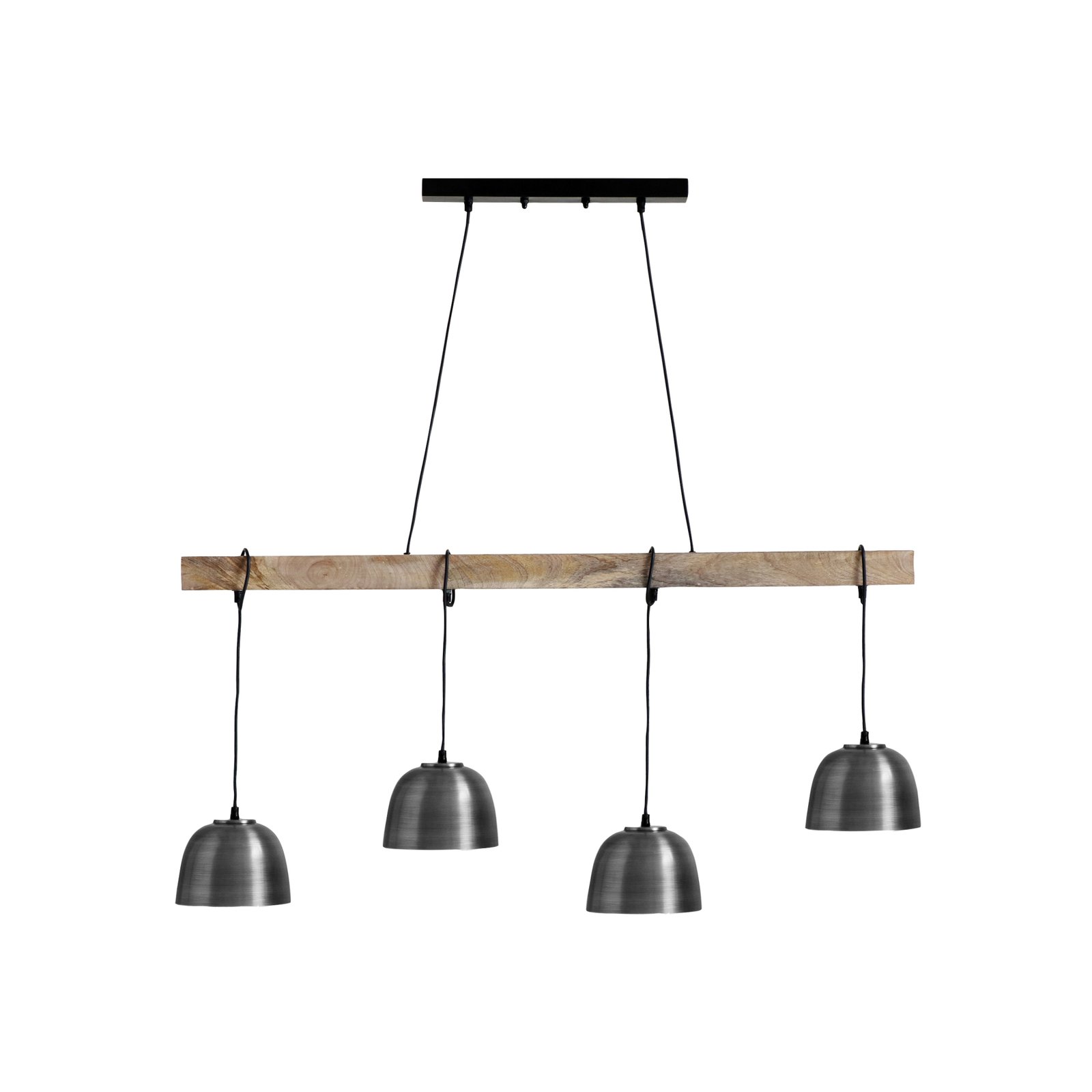 Hanglamp Hermi I balken hangend, 4-lamps, grijs