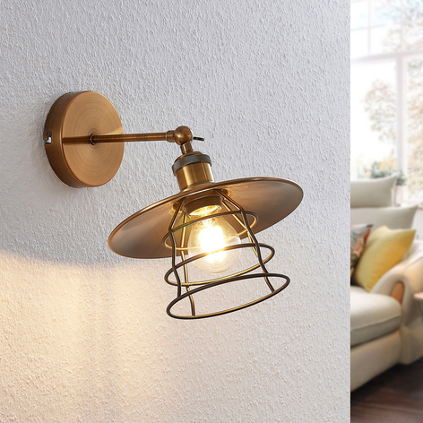 Lindby Ellmar vegglampe i antikkmessing