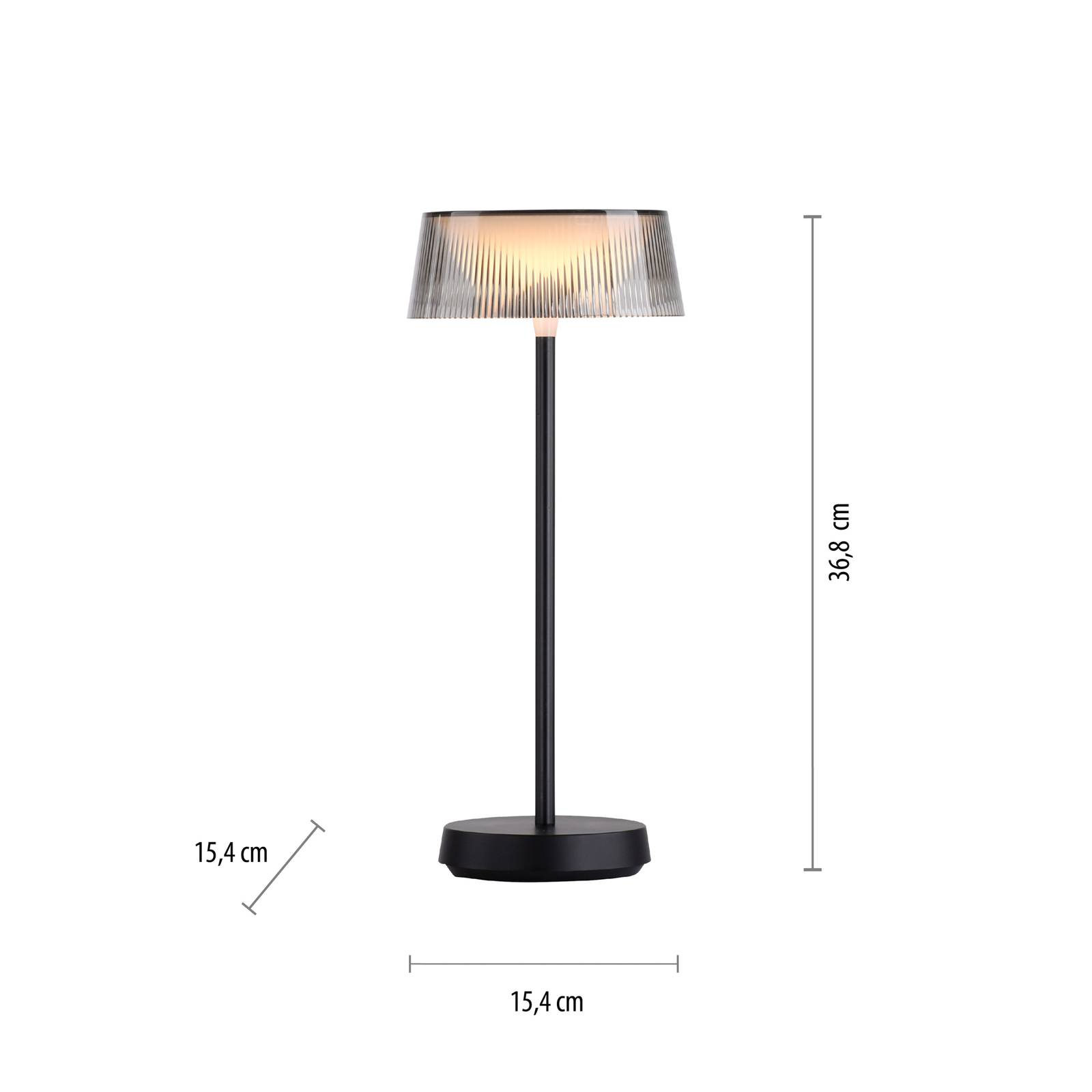 Lampa stołowa LED Dora, ściemniana, IP44, czarna