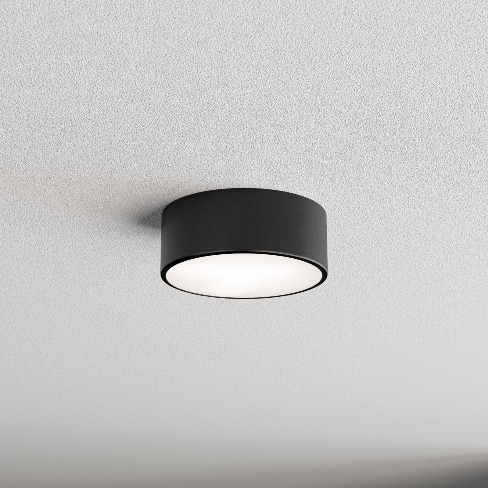 Deckenlampe Cleo 200, schwarz, Sensor, IP54, Ø 20 cm, Metall günstig online kaufen