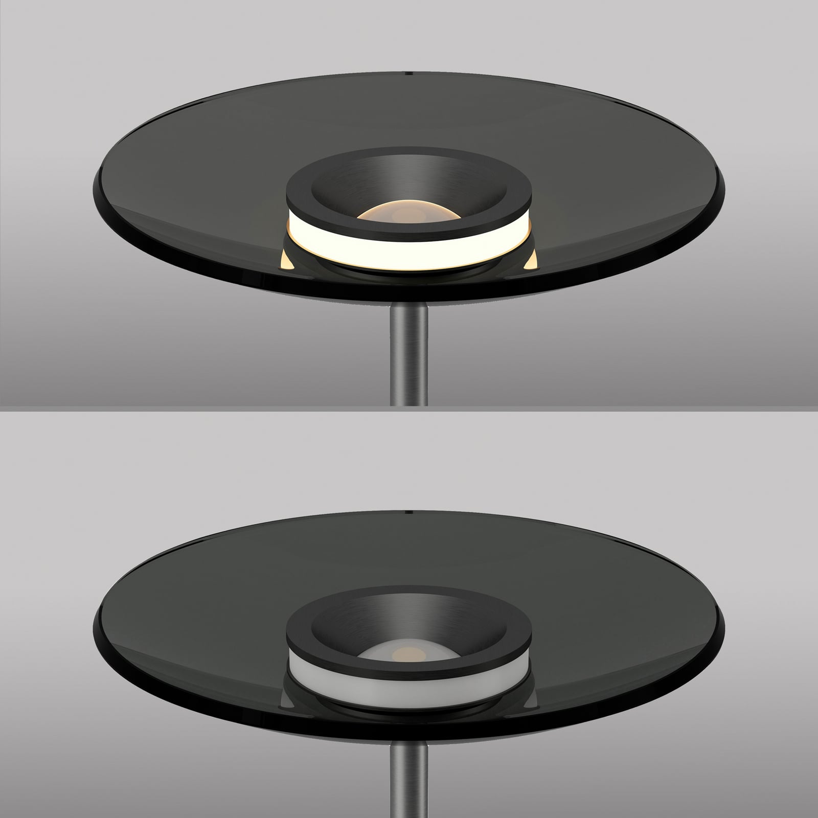 LED-Stehleuchte PURE Moon, platin, Rauchglas, 180 cm LED-Stehleuchte PURE Moon, platin, Rauchglas, 180 cm