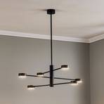 Orbit VI ceiling light, black, 6-bulb
