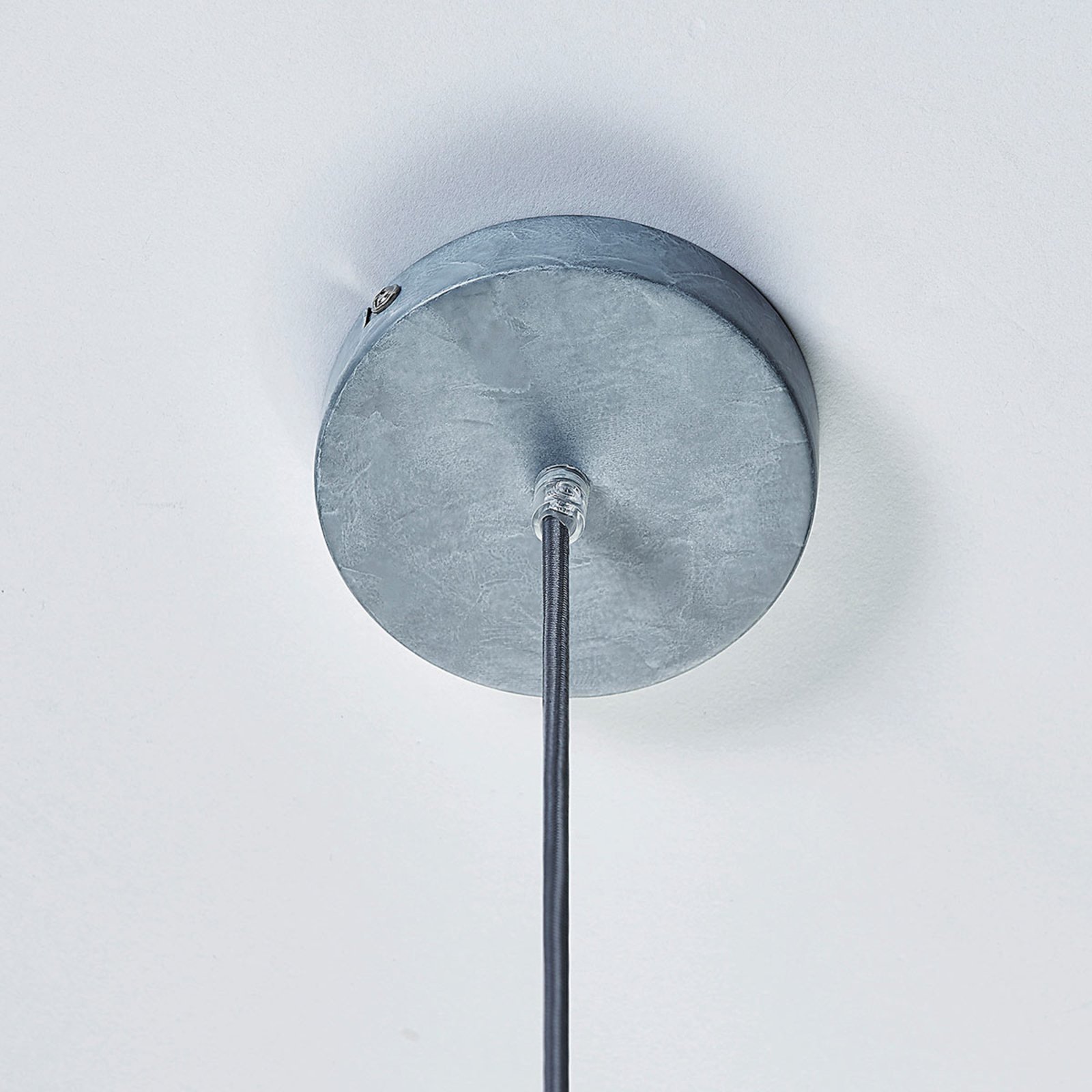 Concrete grey metal hanging light Percival