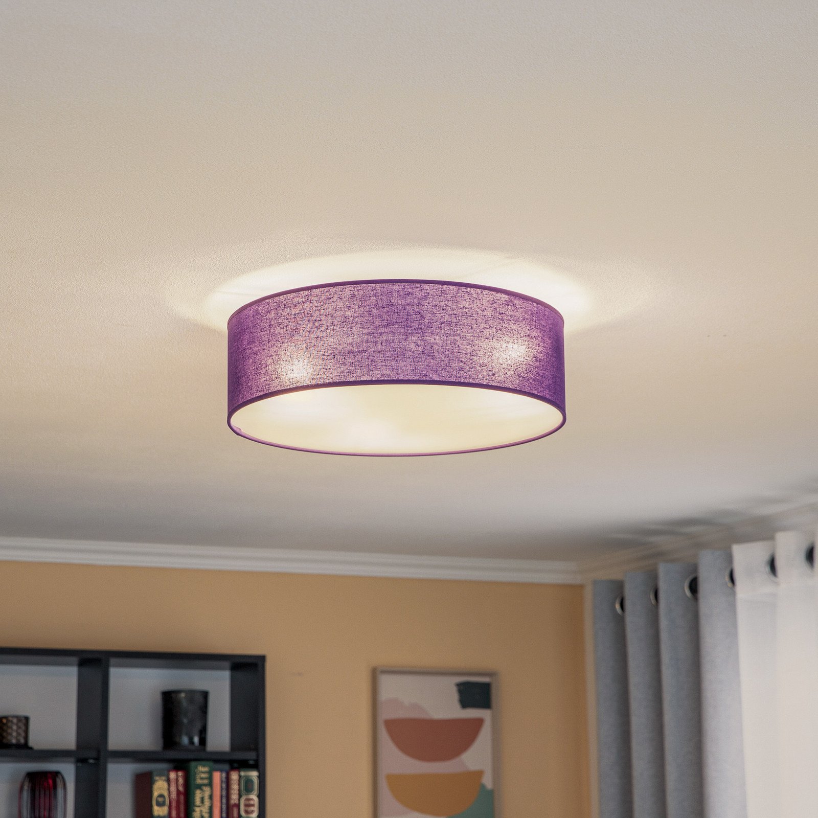 Euluna pătură cu role nuanță violet Ø 40 cm - Camera de zi / sufragerie - modern - Țesătură / Textil