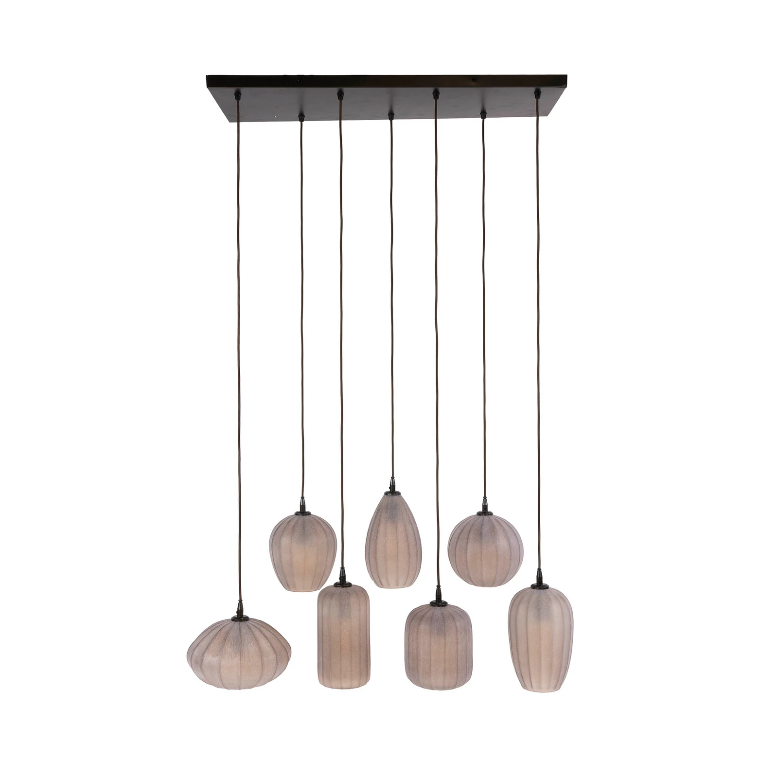 „Altura“ pakabinamas šviestuvas, 7 lempų, 96 cm, rudas, stiklas, E27