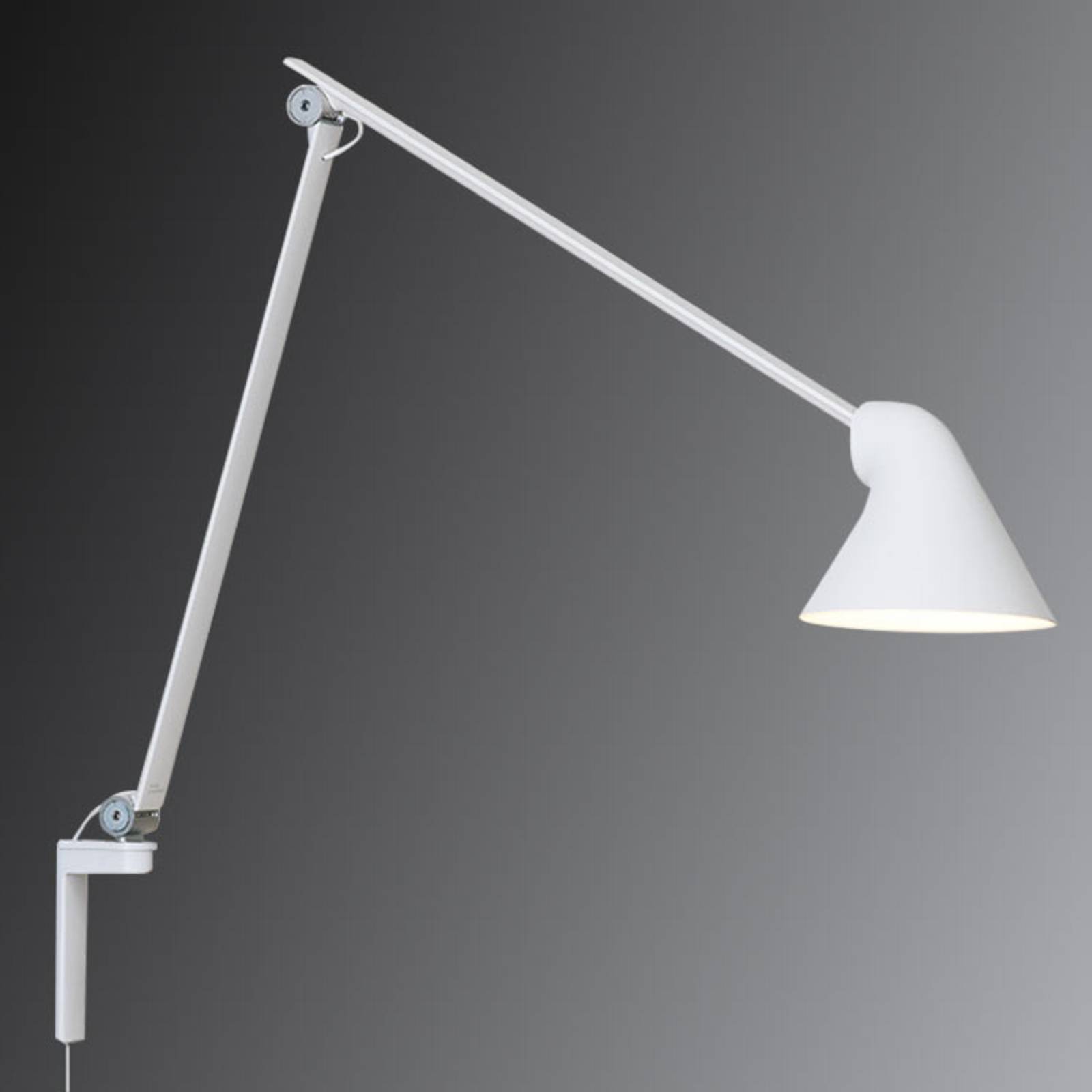 Louis Poulsen NJP LED-Wandlampe, Arm lang, weiß