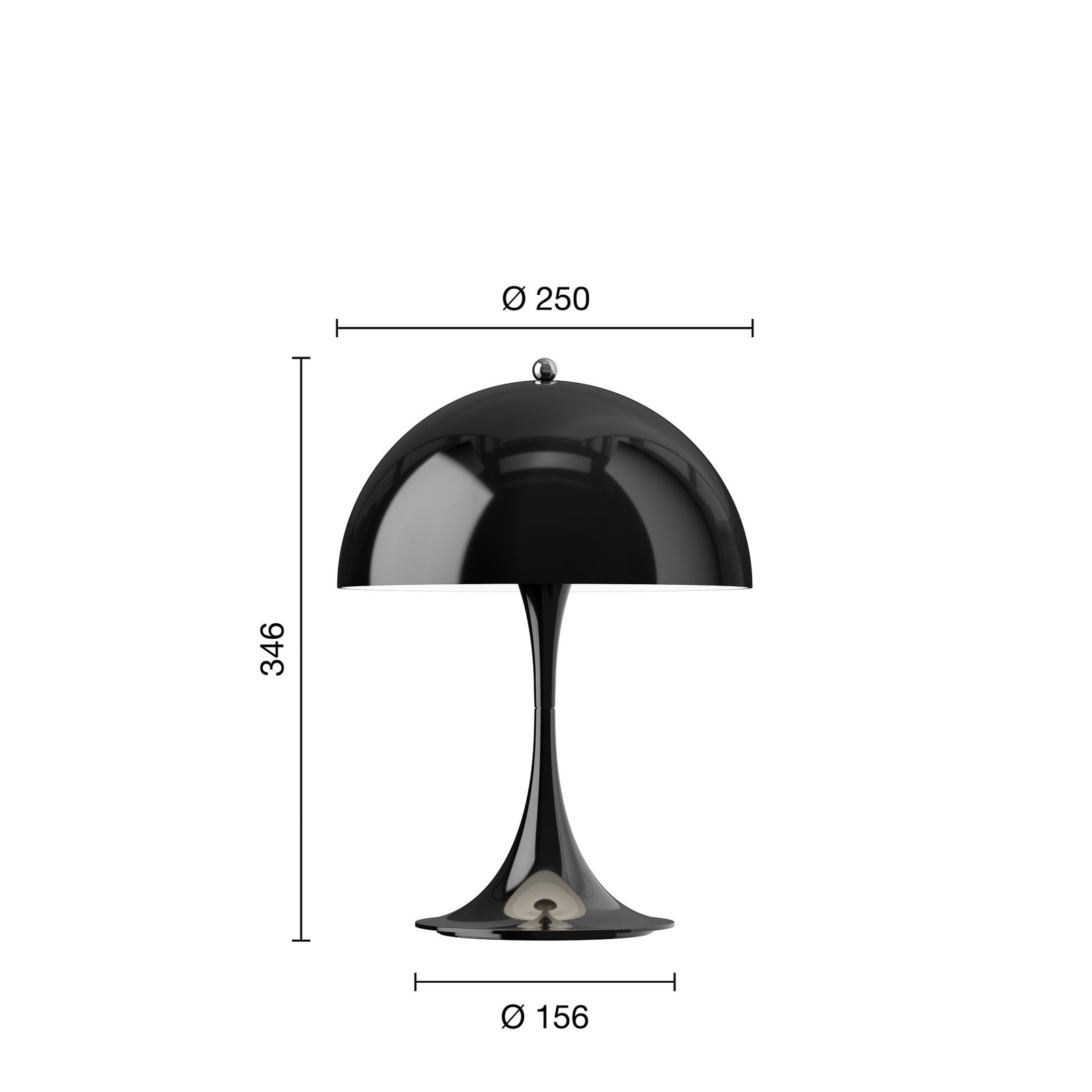 Lampada a batteria a LED Panthella 250 nera IP44 - Louis Poulsen