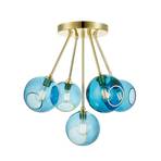 Ballroom Molecule plafondlamp, blauw, glas, 5-lamps