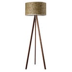 LeuchtNatur Ligno floor lamp walnut hay/roses