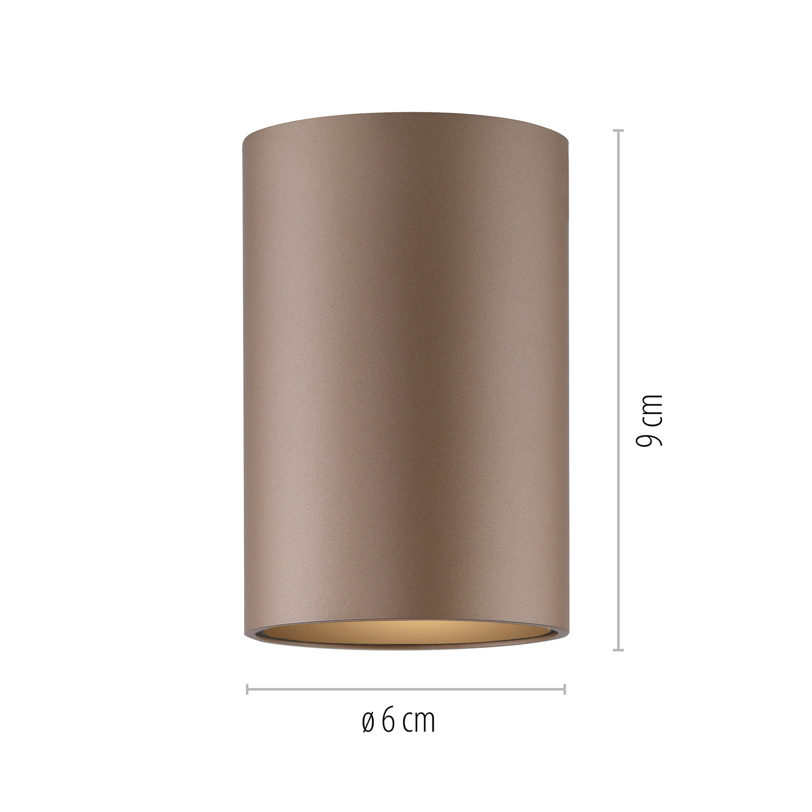 PURE LED лампа за баня Point, бронзов цвят, Ø 6 cm, IP44