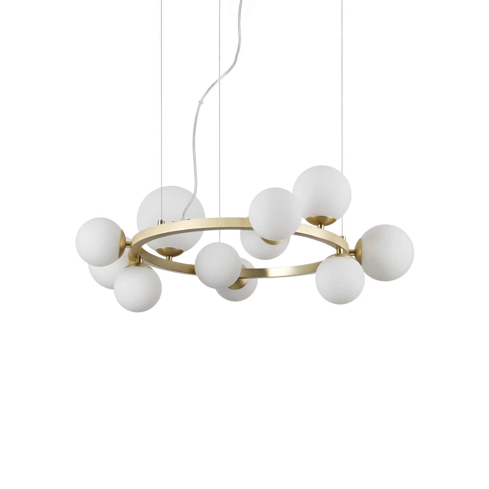 Ideal Lux Perlage pandantiv alamă/alb 11flg Ø 73 cm