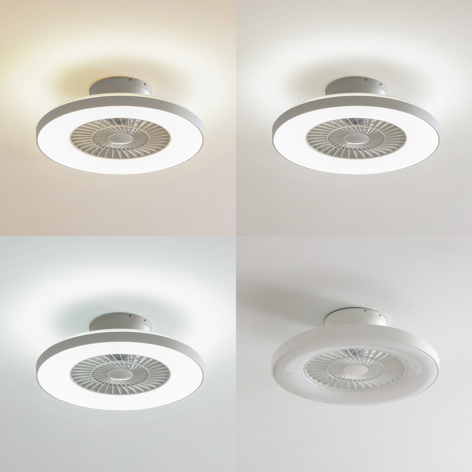 Lindby Smart LED griestu ventilators Paavo, balts, kluss, Tuya