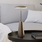 LED batériová lampa Piccola, bronzová farba, výška 28 cm, IP54