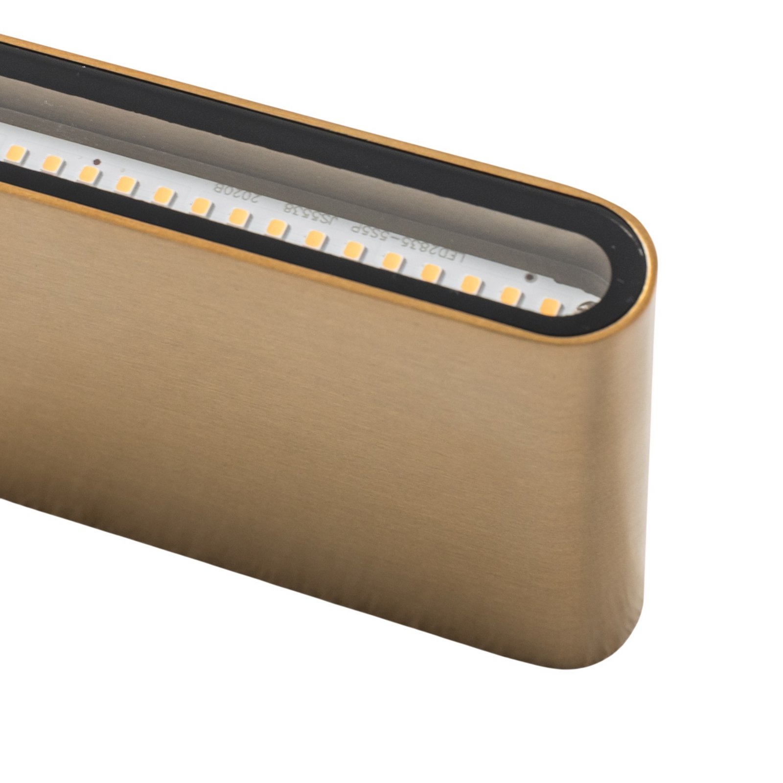 LED wandlamp Semi M, aluminium, goud, lengte 17,5 cm