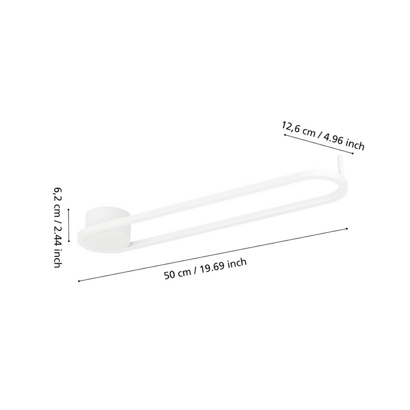 Lampa sufitowa LED EGLO COLLECORVINO, biała, długość 50 cm, CCT