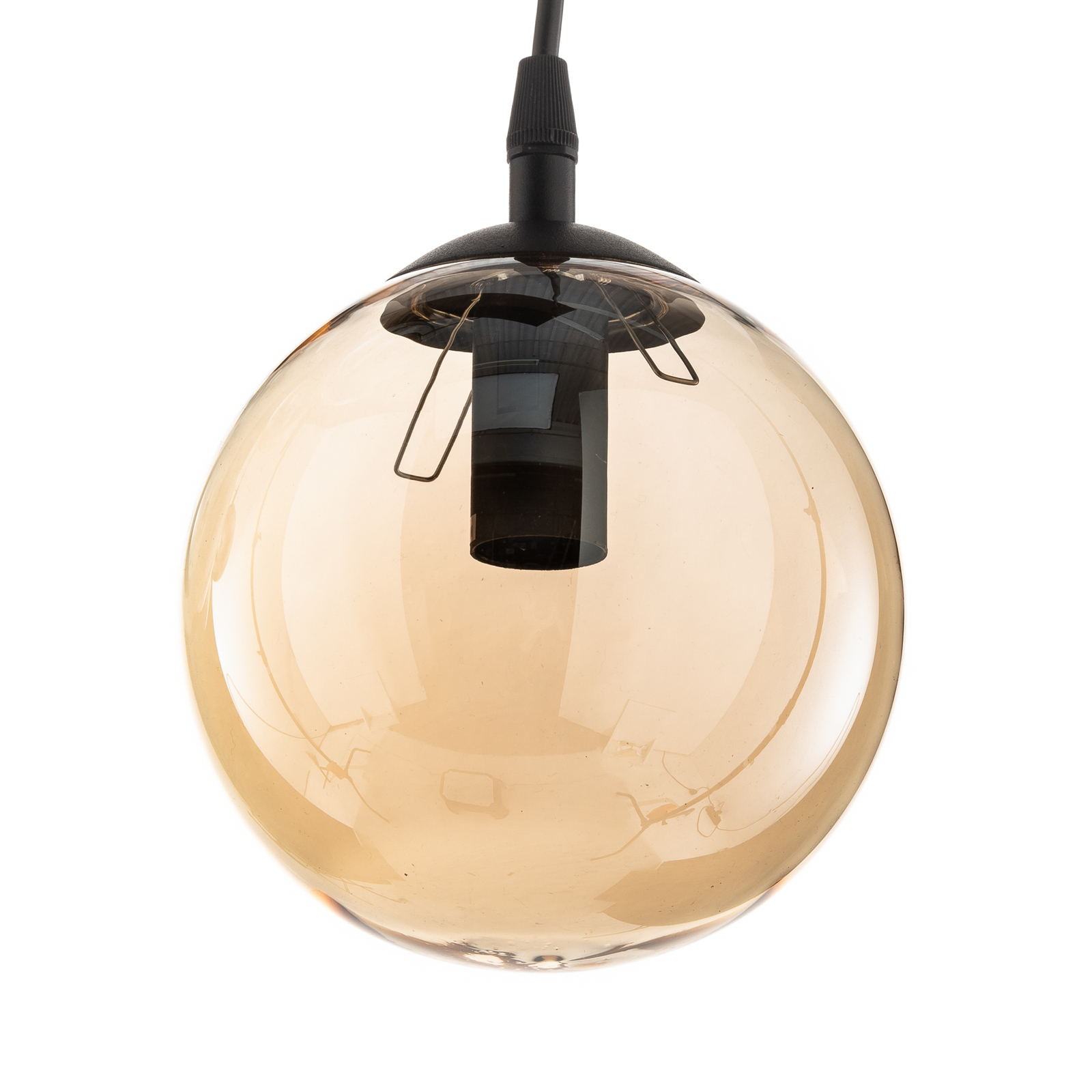 Glassy hanging 6-bulb straight graphite/amber