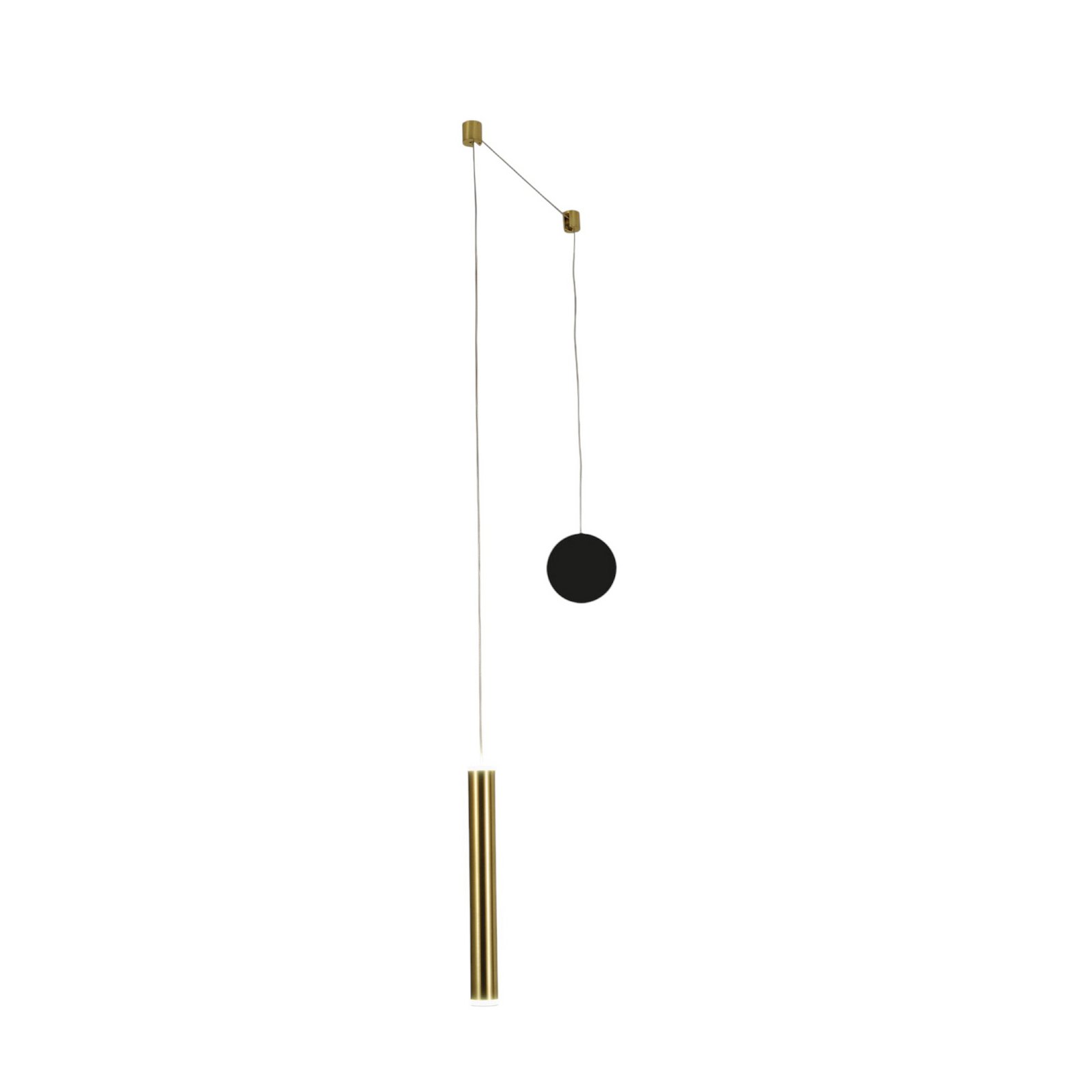 Prado LED pendant light, brass, metal, dimmable