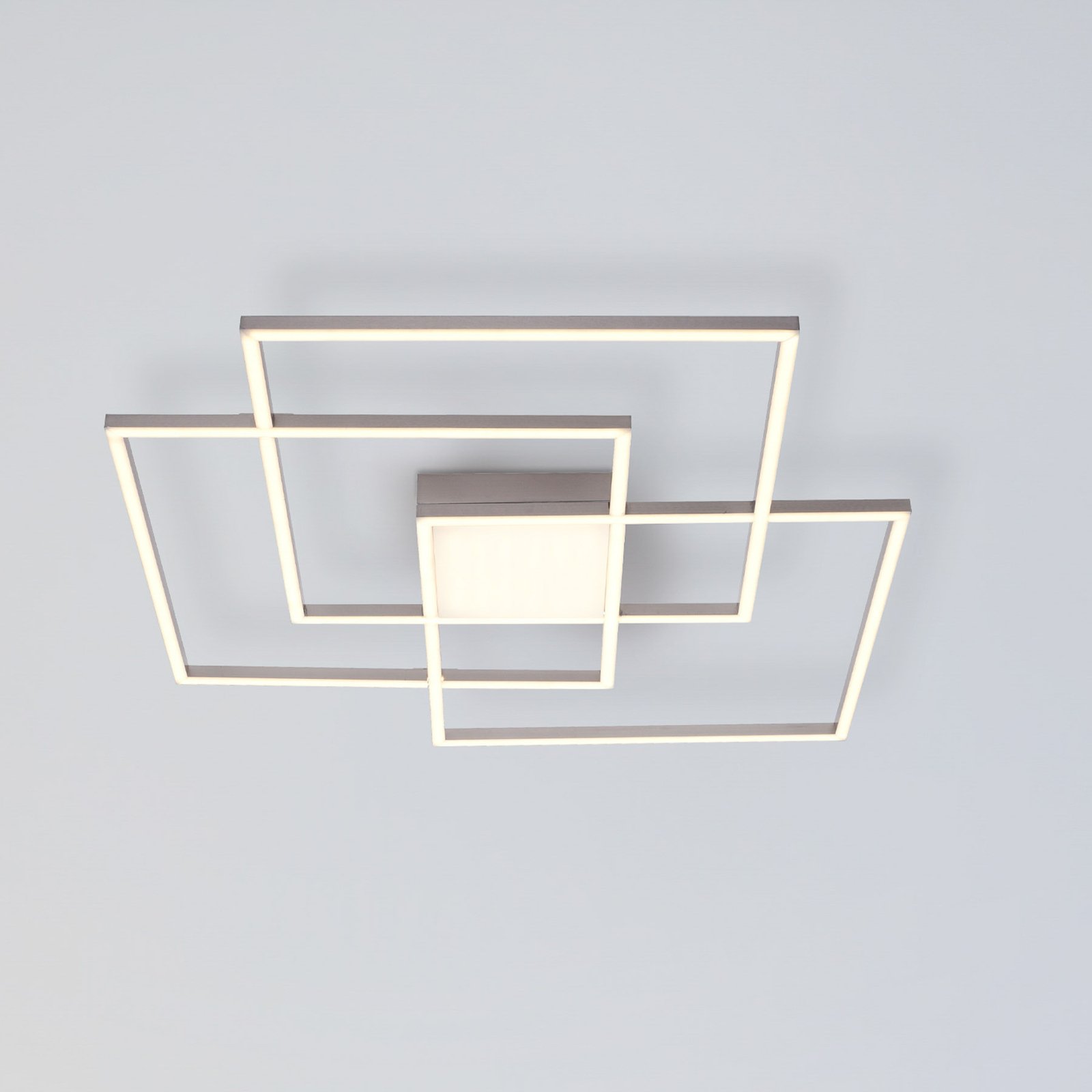 LED plafondlamp Asmin, CCT, staal, 75x75cm