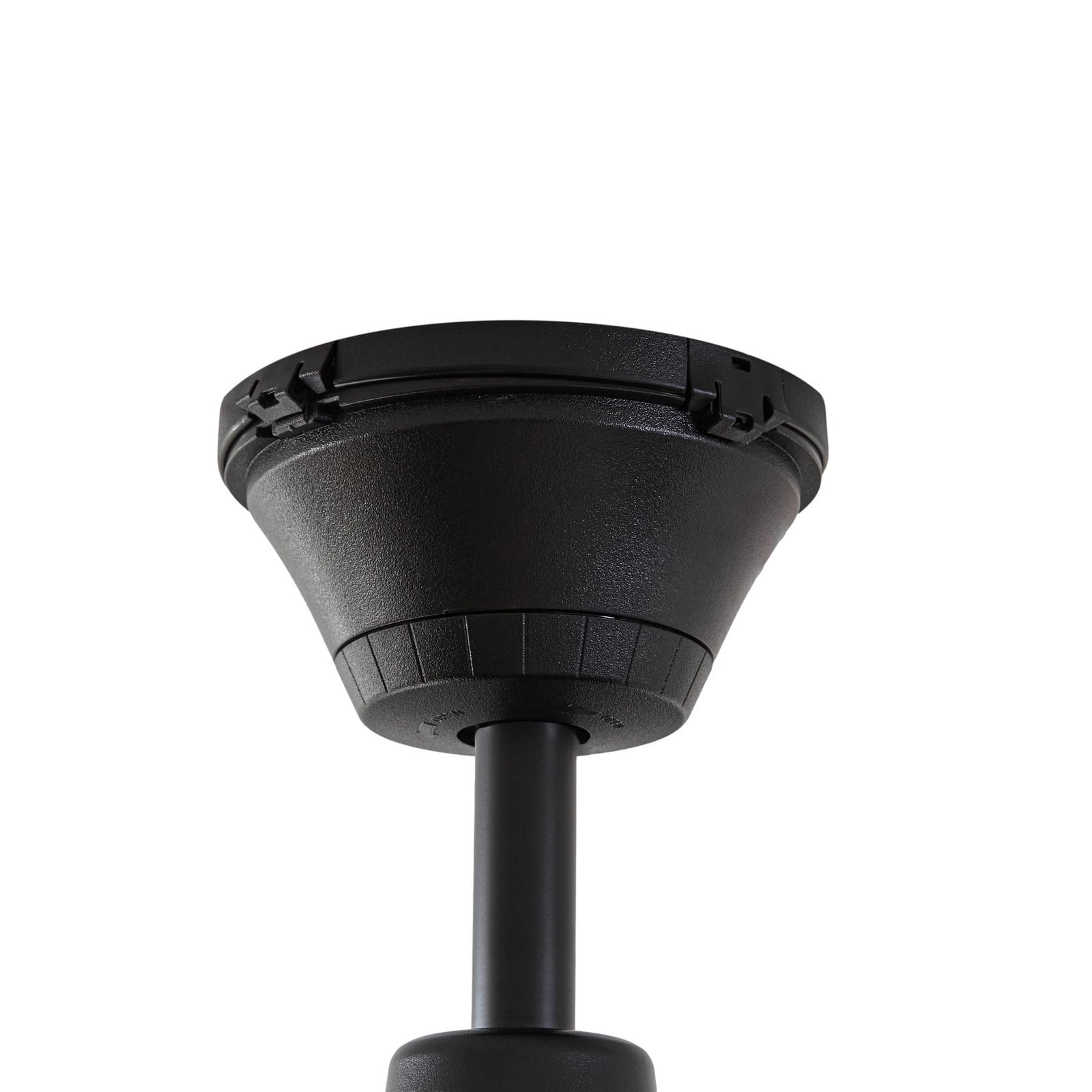 Lucande Winrod LED ceiling fan, dark wood, IP66, dimmable