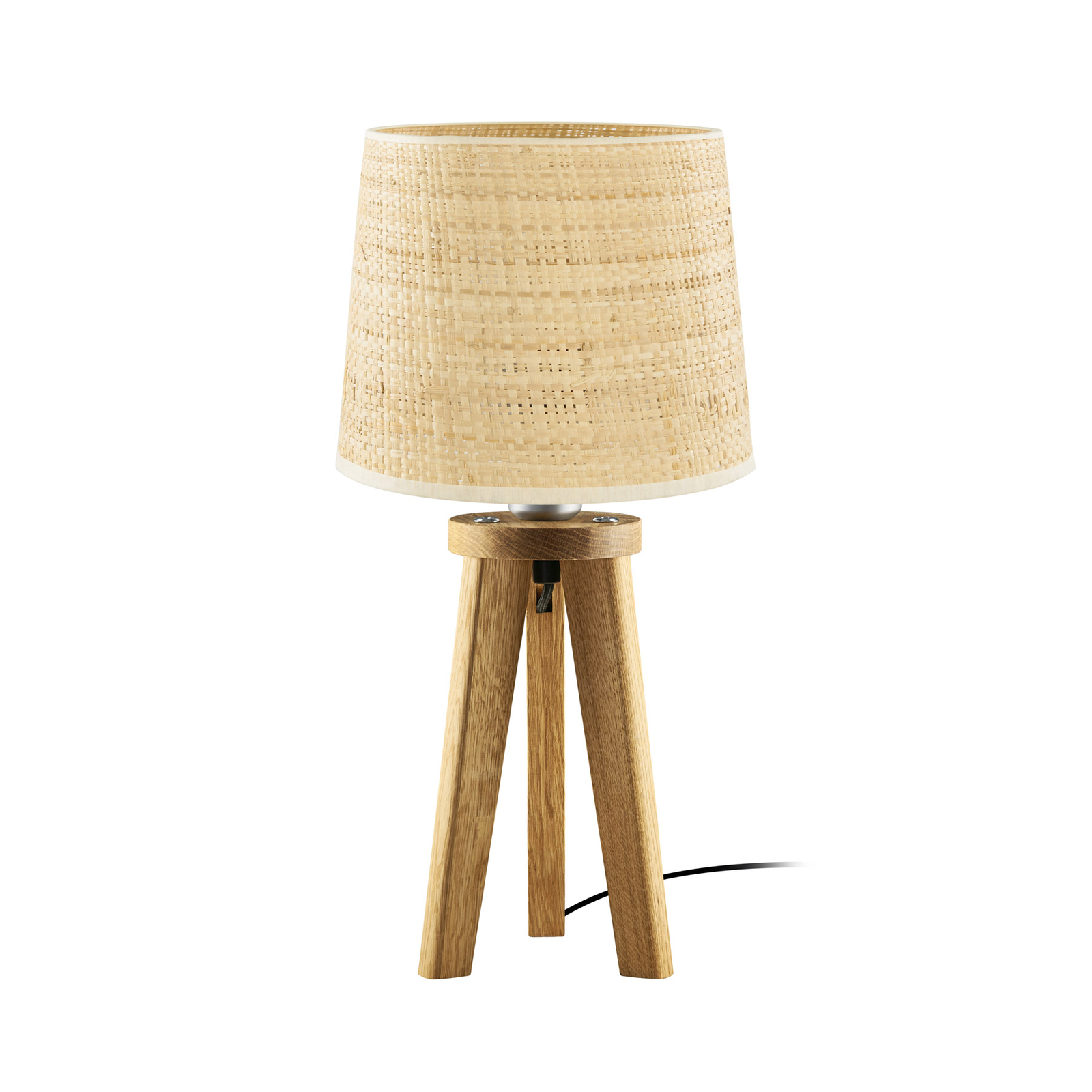 HerzBlut Elli table lamp, oiled knotty oak/sand