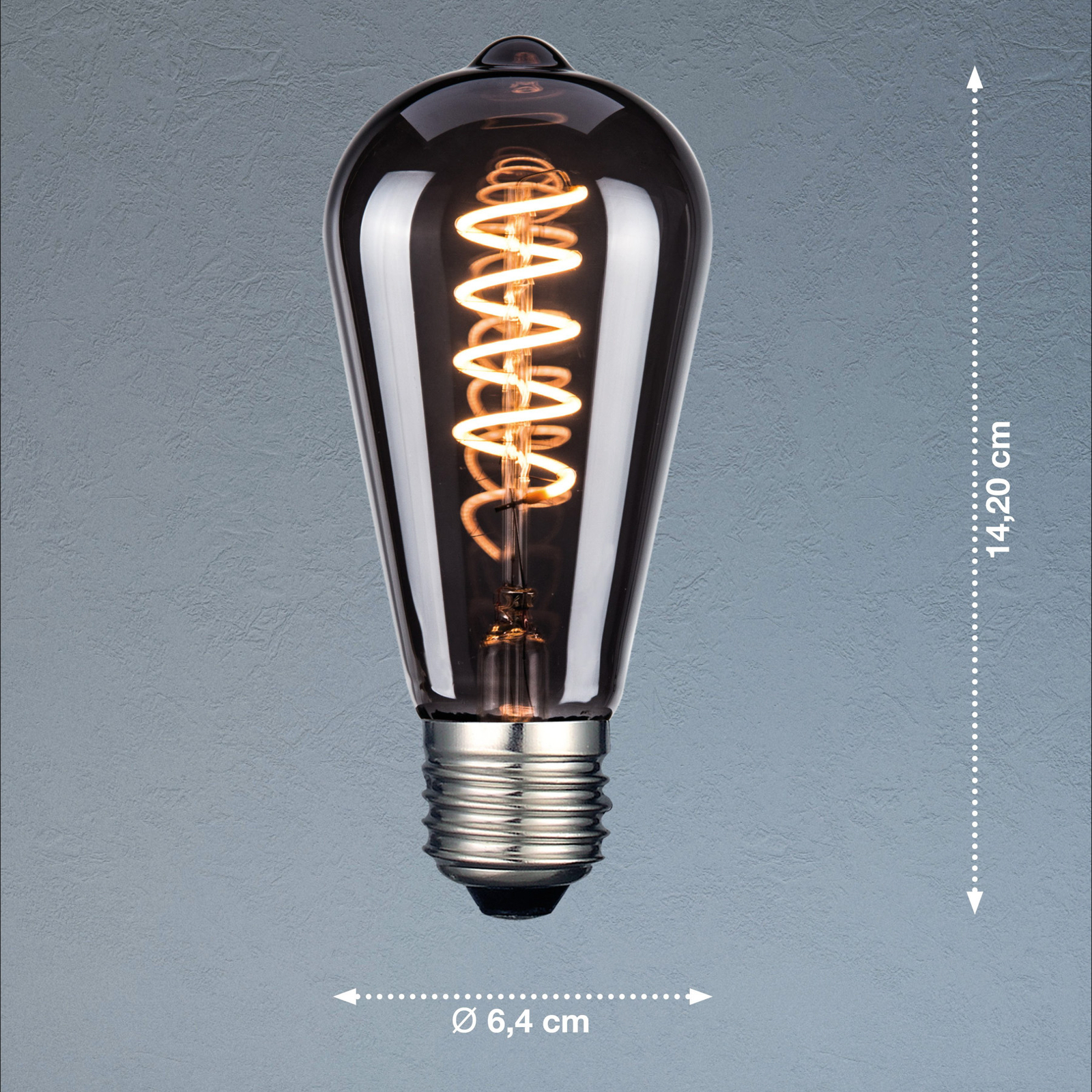 LED lamp, E27, Rustika, rookkleurig, 4 W, 1800 K