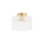 Meritt plafondlamp, messing/helder, Ø 25 cm, glas - Lucande
