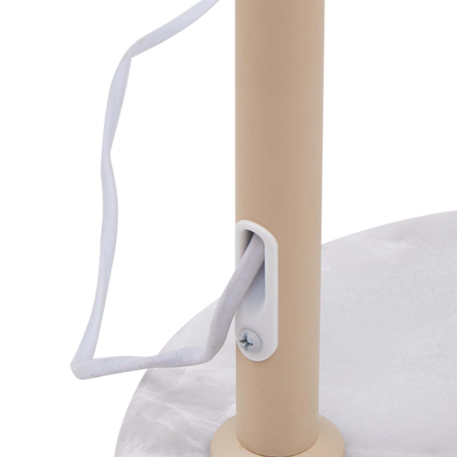 Lindby Tonka floor lamp, beige, metal/marble, 180 cm, E27