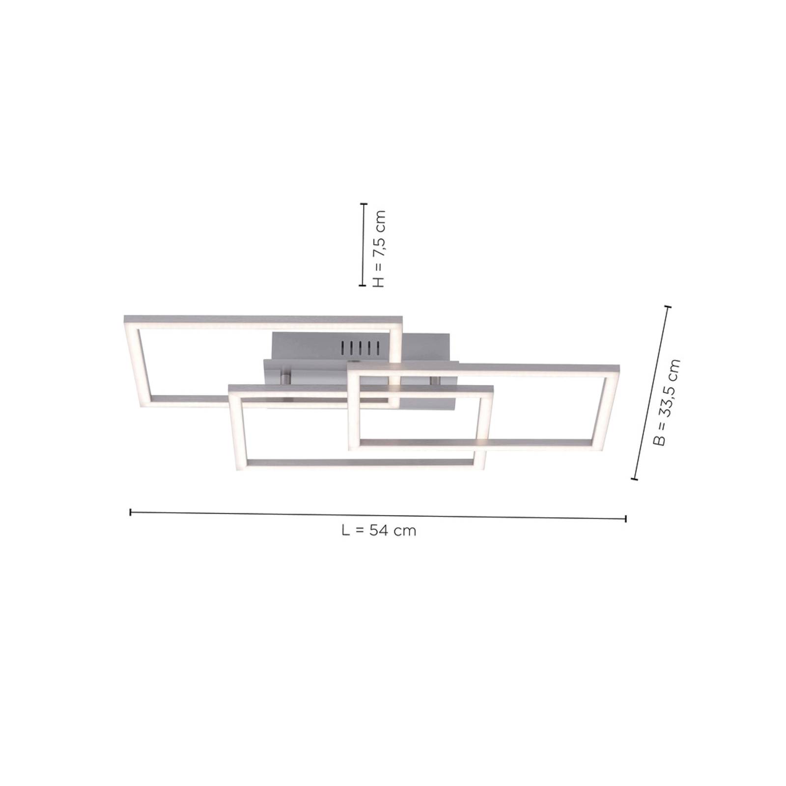 Lampa sufitowa LED Iven, Dime, stal, 54x33,5cm