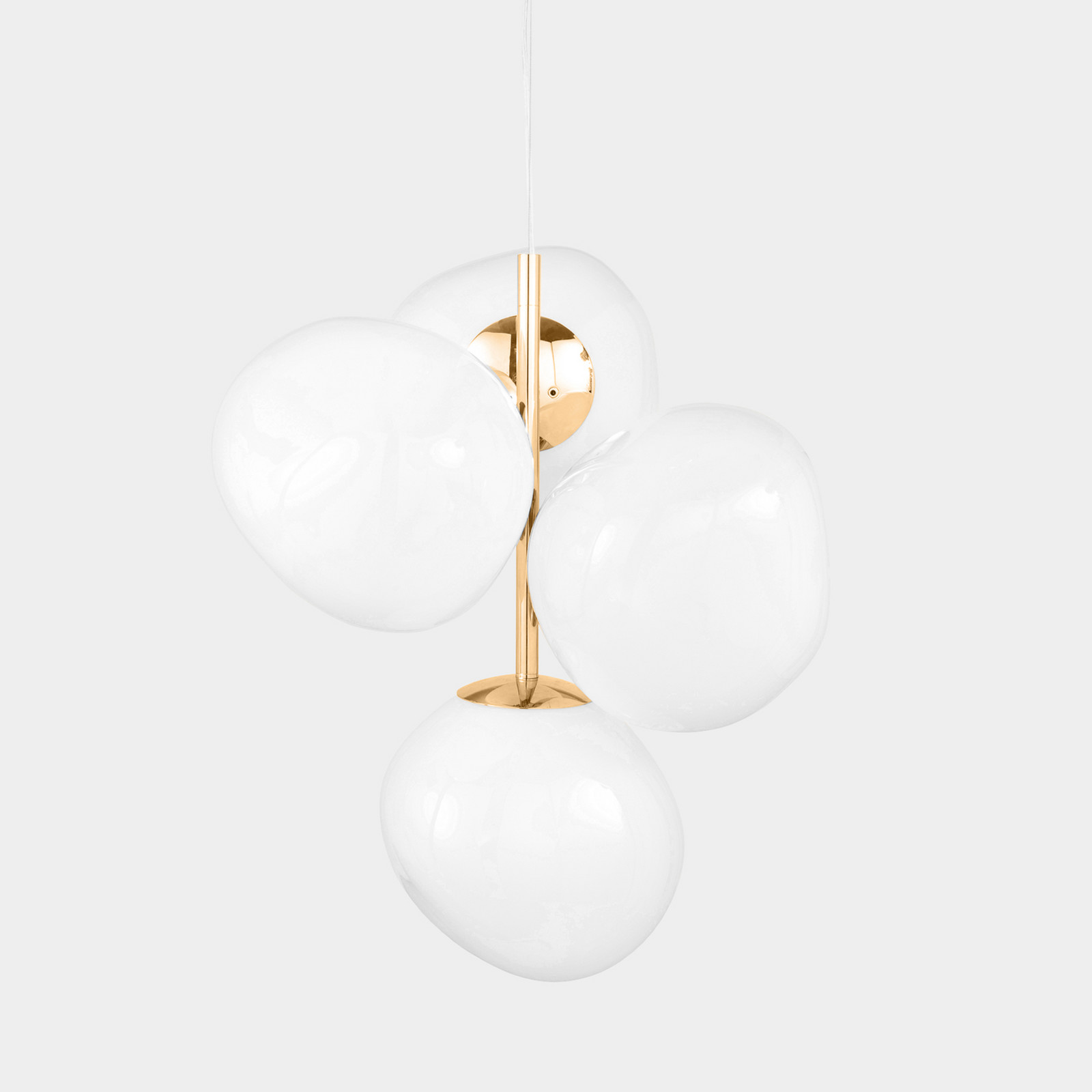 Tom Dixon Melt Chandelier Mini opal/auriu Ø 55 cm - Camera de zi / sufragerie - Design - opal auriu - Plastic