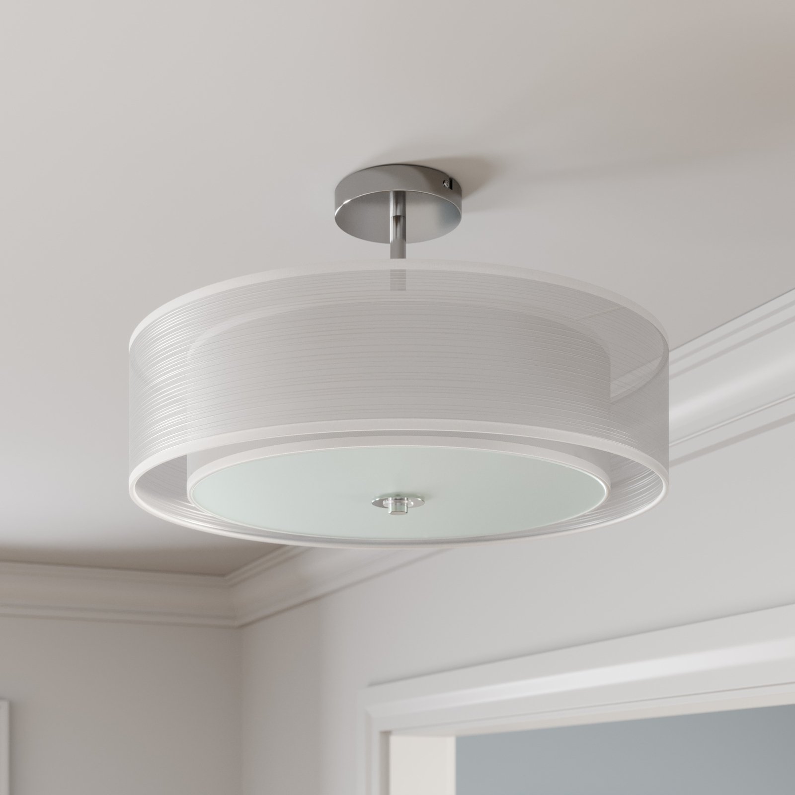 Pikka ceiling light with a white lampshade