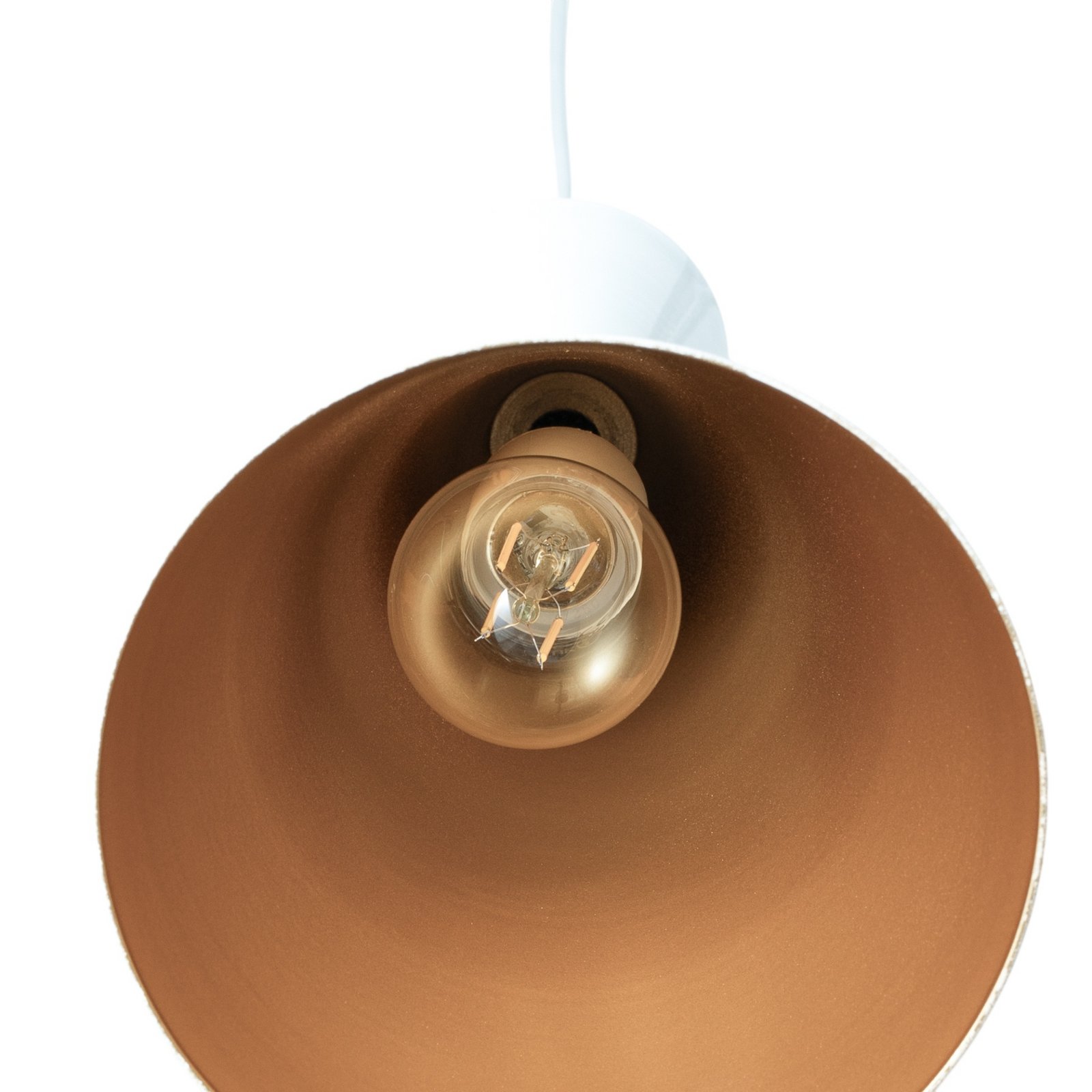 Glenora hengelampe, hvit, Ø 18 cm, metall, E27