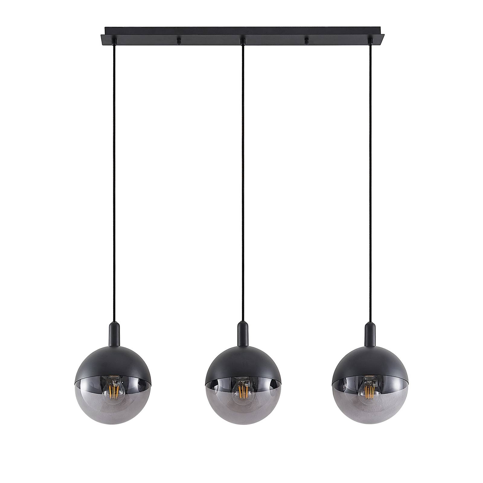 Lucande Designer Pendant Light - Living / Dining Room - Hanging Light - Globe Light - dimmable - Black