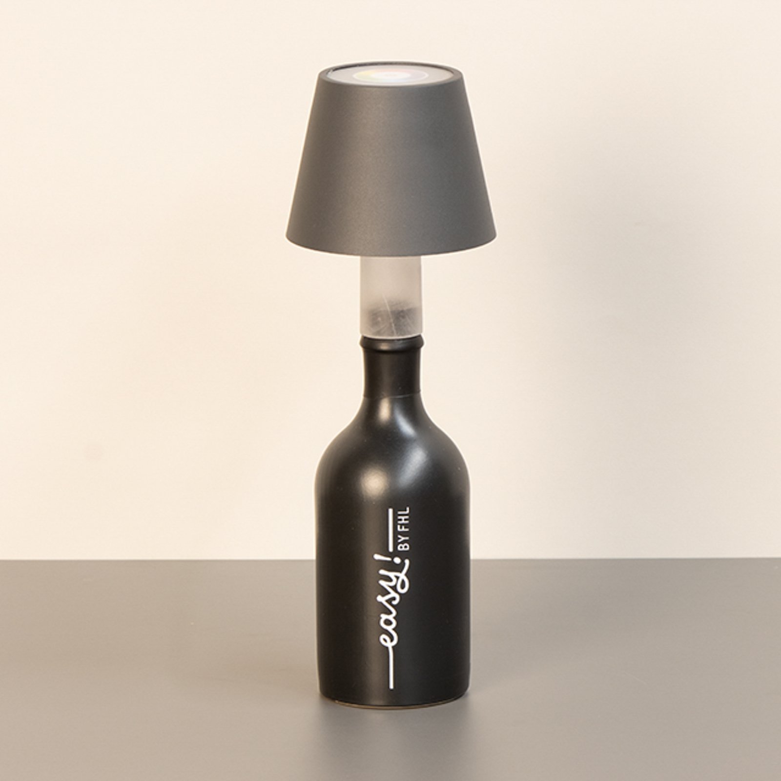 LED-Flaschenlampe Fiocco, sandgrau, RGBW, IP54, dimmbar LED-Flaschenlampe Fiocco, sandgrau, RGBW, IP54, dimmbar