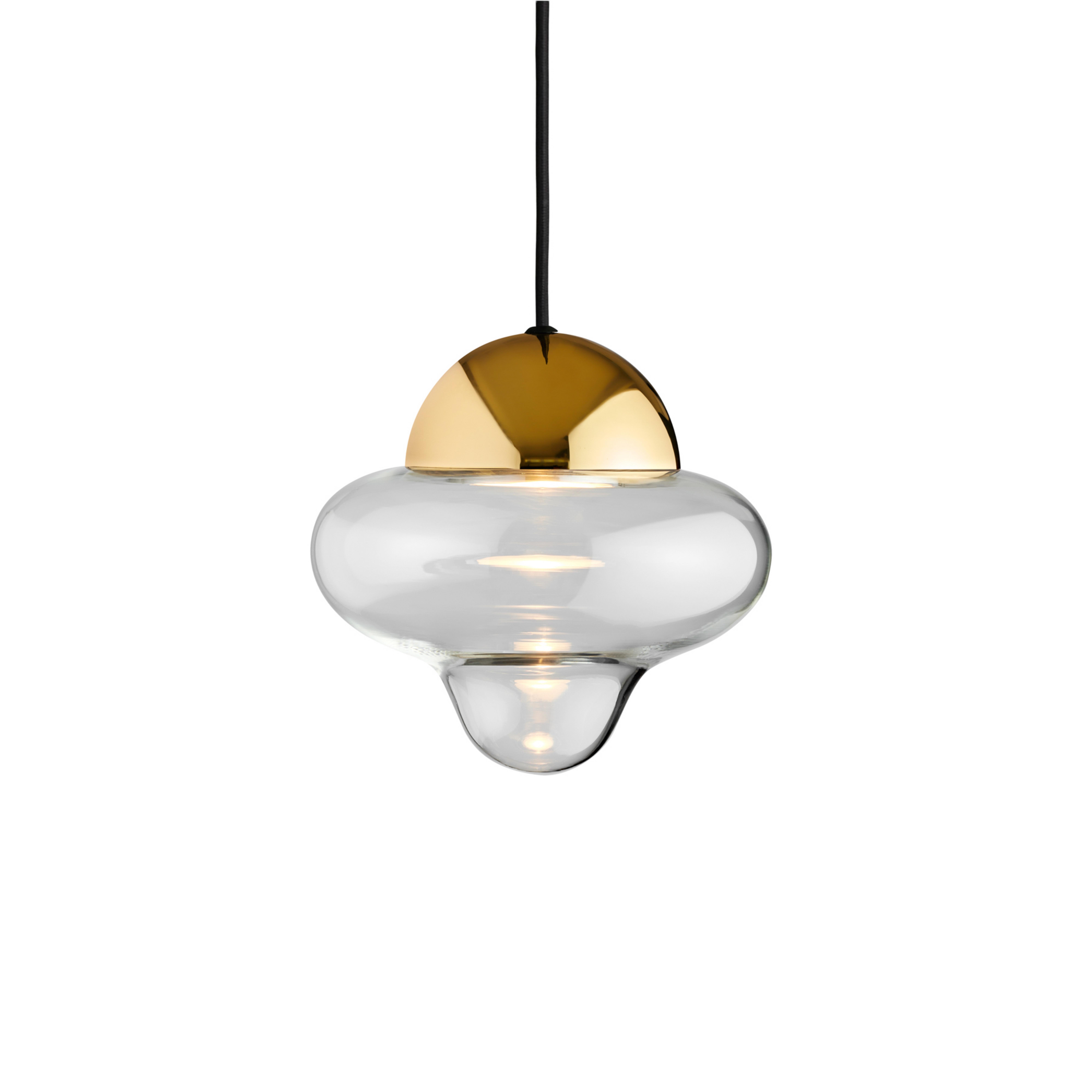 Nutty LED függőlámpa, átlátszó / aranyszínű, Ø 18,5 cm, üveg