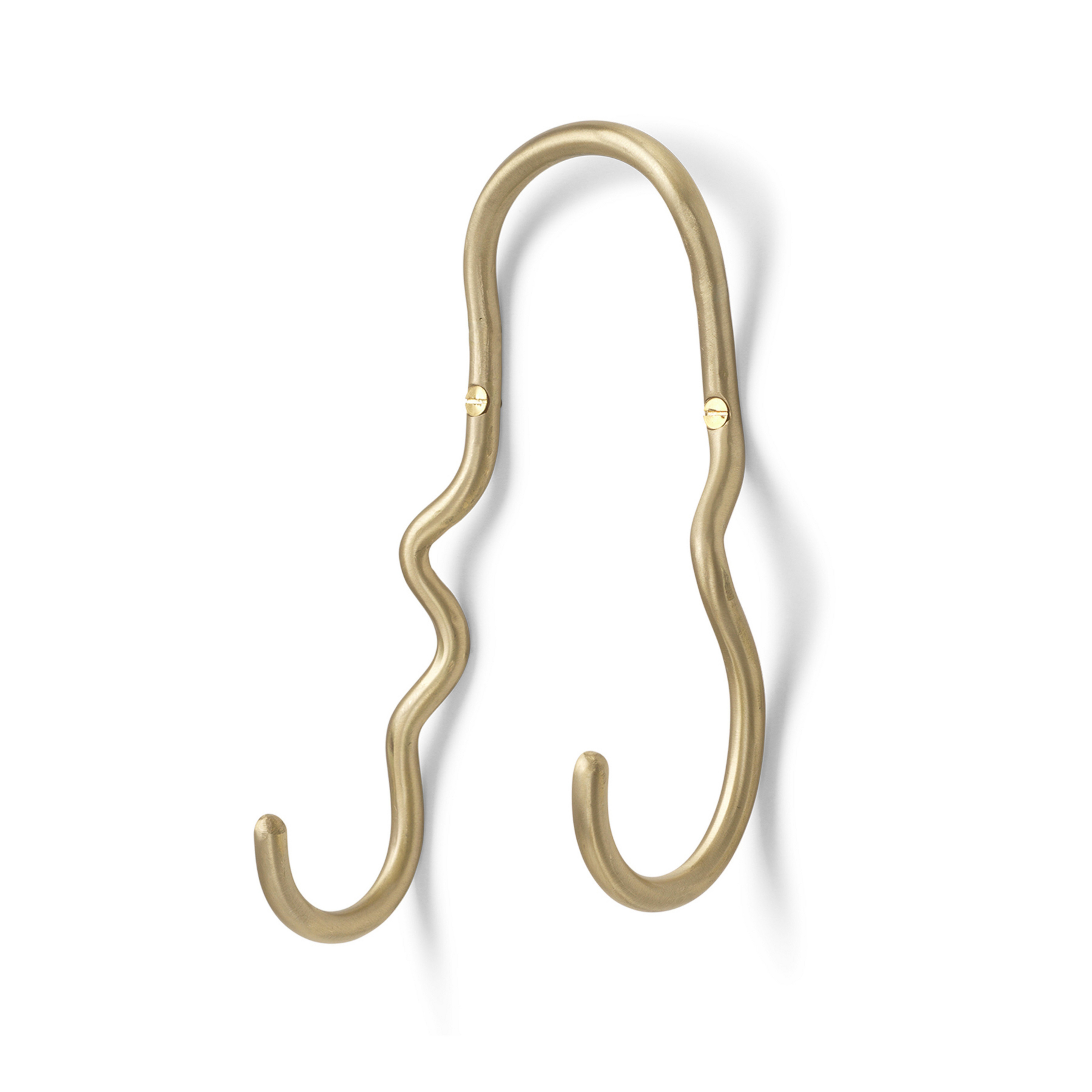 Curvature Coat Hook Double Brass - Ferm Living