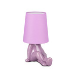 Lampa de masă Huma, violet, înălțime 25 cm, textil/ceramică, E14