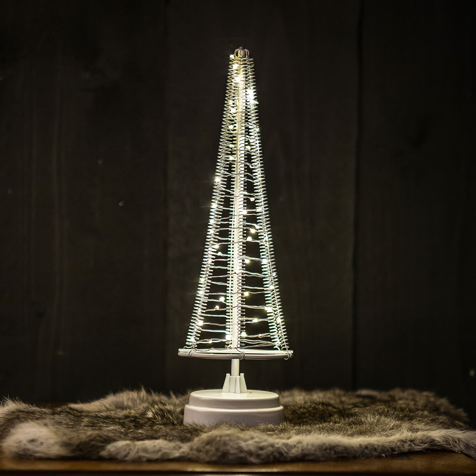 Boom Santa's Tree, draad zilver, hoogte 33,5 cm