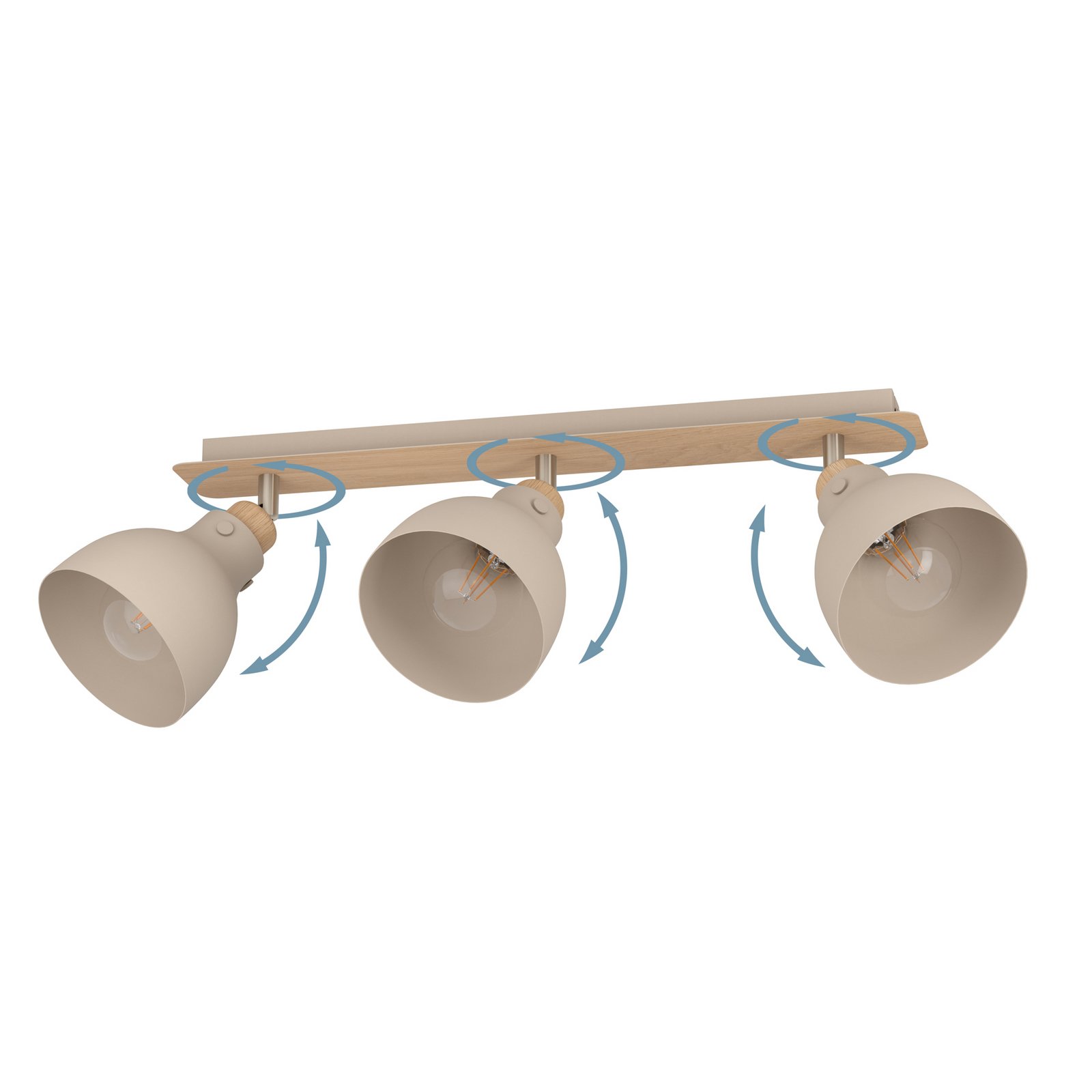 Griestu gaismeklis Arrecife smilšu/koka izskats, trīs lampas Griestu gaismeklis Arrecife smilšu/koka izskats, trīs lampas