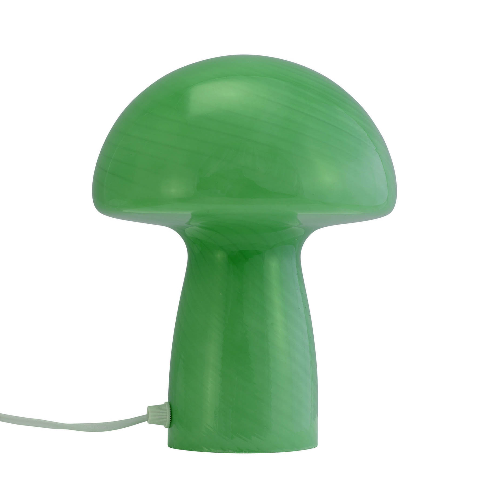 Dyberg Larsen Lámpara de mesa Mushroom, verde, altura 23 cm, cristal