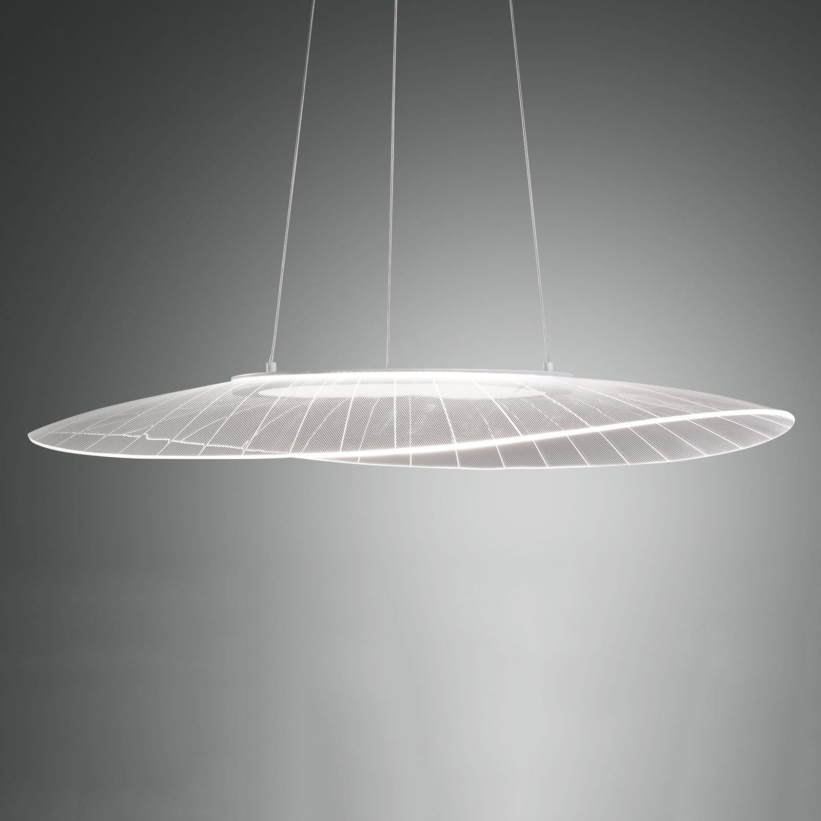 Fabas Luce Suspensie cu LED Vela alb ovală 78 cm x 55 cm - Camera de zi / sufragerie - design - Plastic